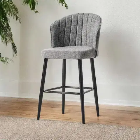 Barové stoličky Bar Stool Set (2 Pieces) Rubi - Grey, Black