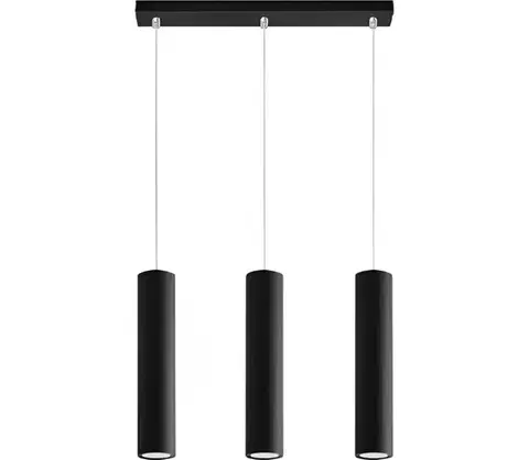 Svietidlá  Luster na lanku KARADON 3xGU10/30W/230V čierna SKU046189