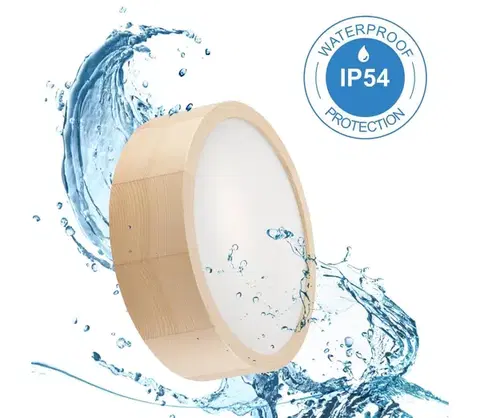 Svietidlá  Stropné kúpeľňové svietidlo NATURAL 2xE27/15W/230V IP54 borovica pr. 27 cm LD-PD-6.19