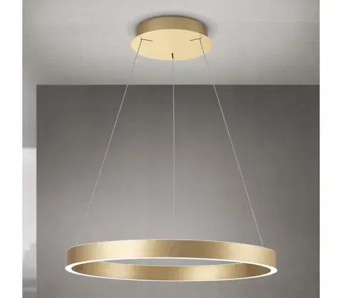 Svietidlá Orion - LED stmievateľný závesný luster na lanku KOLK, LED 60 W, 230 V, 2700/3000/4000 K, priemer 60 cm, zlatá HL 6-1717/60 gold-matt