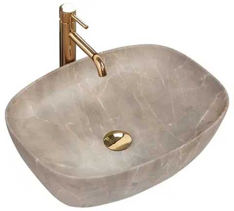 Umývadlá REA - Umývadlo na dosku Freja Beige 51x39,5 REA-U6647
