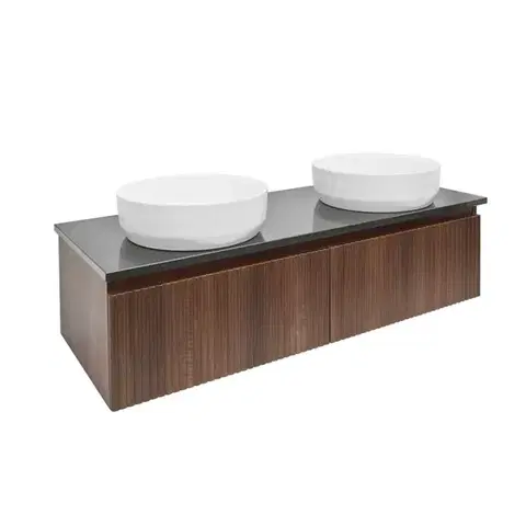 Kúpeľňový nábytok Kúpeľňová skrinka s doskou z umelého kameňa SAT Evolution 118x30x44, 8 cm orech mat SATEVO120NATK SATEVO120NATK