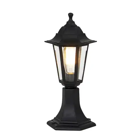 Zahradne stlpove lampy Klasická vonkajšia stojaca lampa čierna 42,2 cm IP44 - New Haven