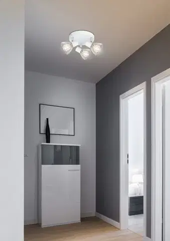 Stropná svetla Stropné svietidlo 3X40W E14 biele chrómové FLY