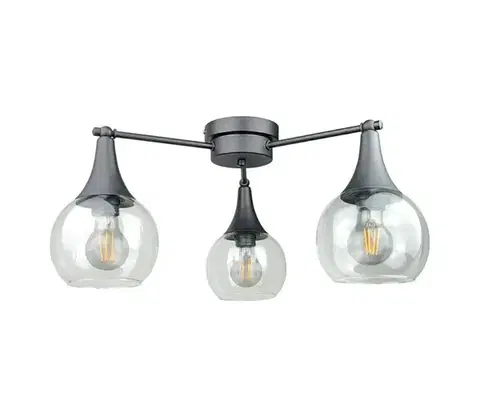 Svietidlá Keter Lighting Prisadený luster STAR 3xE27/60W/230V čierna/číra 2847