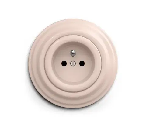 Predlžovacie káble Reblig - Retro domová zásuvka s rámčekom 230V staroružová RG0119+RG0118