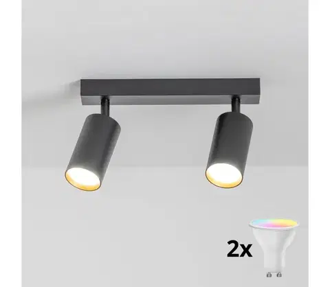 Svietidlá BRILAGI - LED RGBW stmievateľné bodové svietidlo SELE 2xGU10/4,8W/230V čierna/zlatá BG0630+2xAI2382
