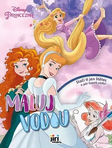 Nalepovačky, vystrihovačky, skladačky Maľuj vodou A4: Disney Princezné