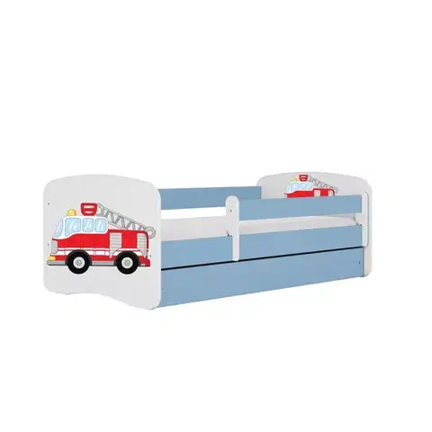 Postele pre dievčatá Detská Posteľ. Babydreams+Sz+M Modrá 70x140 hasičský zbor