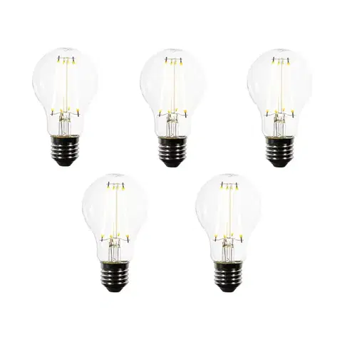 LED osvetlenie Sada 5 LED žiaroviek E27 A60 číra 2,2W 470 lm 3000K