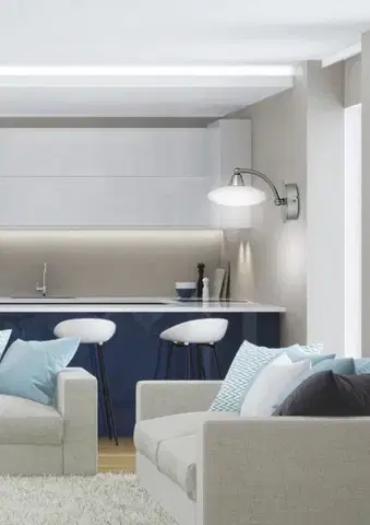 Nástenné svetlá Nástenná lampa 1X40W G9 saténový nikel+biele sklo ELISA