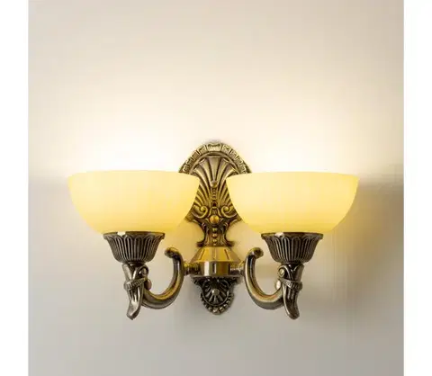 Svietidlá BRILAGI - Nástenná lampa CLASSIC 2xE27/60W/230V mosadz BG71347