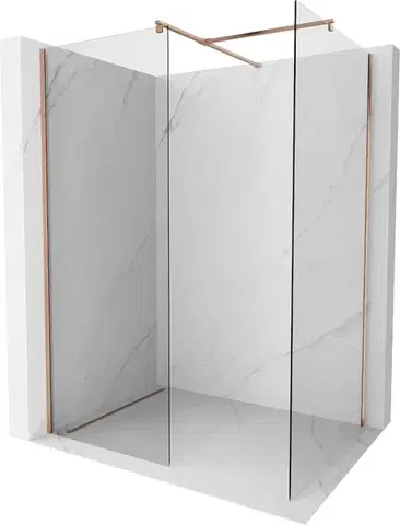Sprchové dvere MEXEN/S - Kyoto Sprchová zástena WALK-IN 105 x 100, transparent, meď kartáčovaná 800-105-202-65-00-100