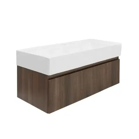 Kúpeľňový nábytok Kúpeľňová skrinka s umývadlom SAT Evolution 98x30x44,8 cm orech mat SATEVO100NAU2 SATEVO100NAU2