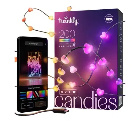 Vianočné dekorácie Twinkly TWKH200RGB-G - LED RGB stmievateľný reťazec 200 × LED, 14 m, USB, Wi‑Fi TWKH200RGB-G