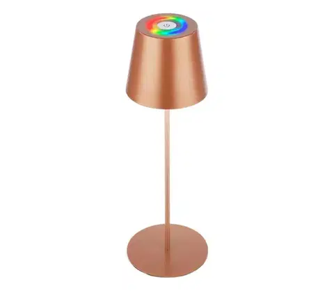 Lampy Briloner 7510013-LED RGB stmievateľná stolová lampa CALIDA 2,5W/5V IP44 1200mAh bronzová 7510013