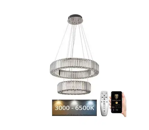 Svietidlá  LED Stmievateľný luster na lanku LED/65W/230V 3000-6500K chróm + diaľkové ovládanie J6326/CH