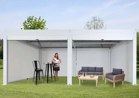Bioklimatické pergoly Bioklimatická pergola HWC-L46 3x6 so 6 bočnými stenami