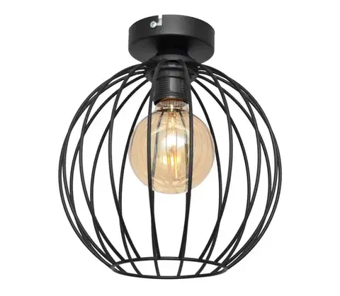 Svietidlá  Prisadený luster MERCURE 1xE27/15W/230V pr. 24 cm čierna P-1388/1 BK