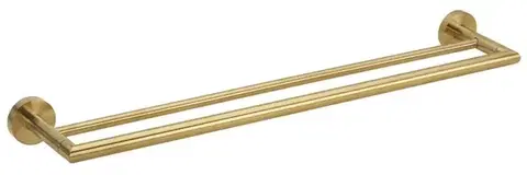 Držadlá k vani SAPHO - X-ROUND GOLD dvojitý držiak uterákov 600, zlato mat XR401GB
