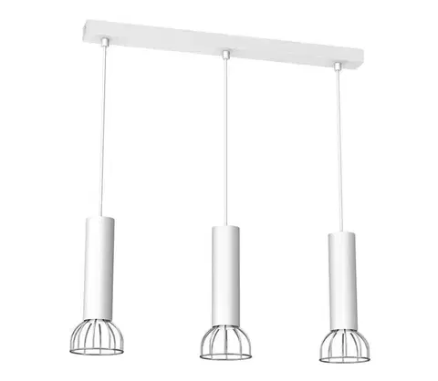 Svietidlá  Luster na lanku DANTE 3xGU10/25W/230V biela/lesklý chróm MLP7366