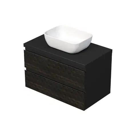 Kúpeľňový nábytok Kúpeľňová skrinka s krycou doskou SAT Cube Way 80x47,5x46 cm hnedá mat CUBE3D46802ZHKD CUBE3D46802ZHKD