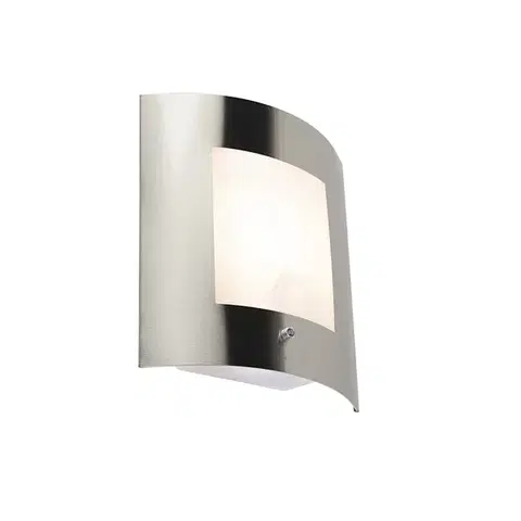Vonkajsie svetlo so senzorom Vonkajšia nástenná lampa oceľ IP44 senzor súmraku - Emmerald