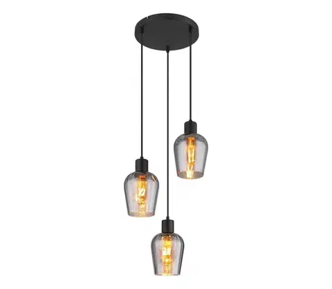 Svietidlá Globo 15627-3 - Luster na lanku RYAN 3xE27/40W/230V pr. 28,5 cm čierna 15627-3