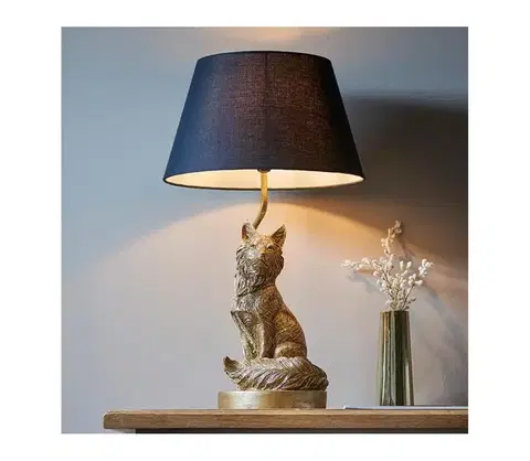 Lampy Endon 106796 - Stolná lampa FOX 1xE14/6W/230V čierna/mosadz 106796