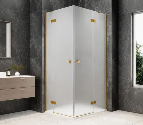 Sprchové dvere POLYSAN - GLOBE GOLD MATT obdĺžniková sprchová zástena 1000x900, rohový vstup, matné sklo GB5090MG