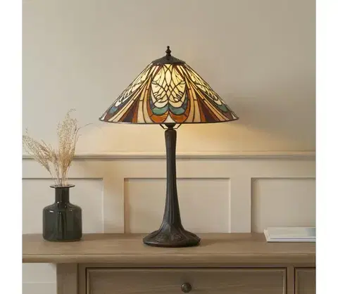 Lampy Endon 112185 - Stolná lampa Tiffany HECTOR 1xE27/10W/230V priemer 40 cm 112185