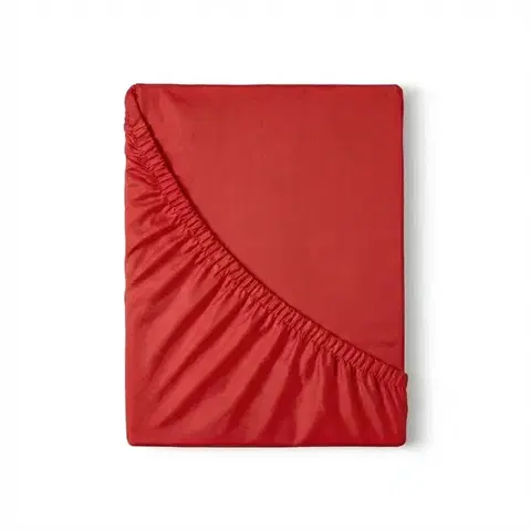 Plachty Kvalitex Saténové prestieradlo s gumou červená, 180 x 200 cm
