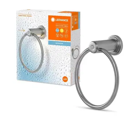 LED osvetlenie Ledvance - Držiak uterákov s LED podsvietením 3xAAA IP44 4058075758605