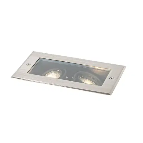 Vonkajšie zápustné svietidlá Inteligentné zemné bodové svietidlo oceľové 2-svetlá nastaviteľné IP65 vrátane Zigbee GU10 - Oneon