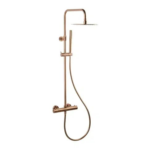 Sprchy a sprchové panely Sprchový systém SAT Aurum s termostatickou batériou brúsený rose gold SATSSTKAURBRG SATSSTKAURBRG