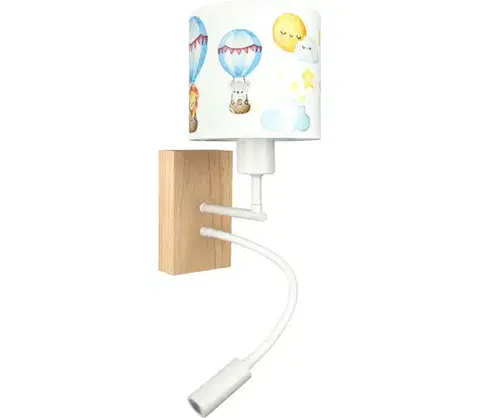 Svietidlá BRILAGI - LED Flex. lampa BOBO WOOD 1xE27/25W/230V + LED/3W dub/biela/zvieratká BG1565+BG5583