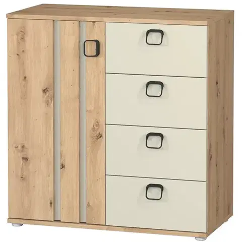 Komody so zásuvkami a dvierkami Komoda Camari 80 1d4s Dub Artisan/Casmhere
