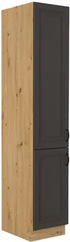 Kuchynské skrinky STELLA 40 DK-210 2F vysoká skrinka, šedá/dub Artisan