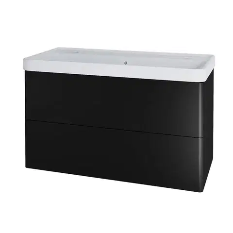 Kúpeľňový nábytok Mereo Siena, kúpeľňová skrinka s keramickým umývadlom 101 cm, čierna mat CN4422
