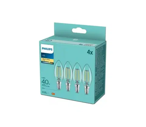 LED osvetlenie Sada 4x LED žiaroviek VINTAGE Philips B35 14/4,3W/230V 2700K 8718699696931