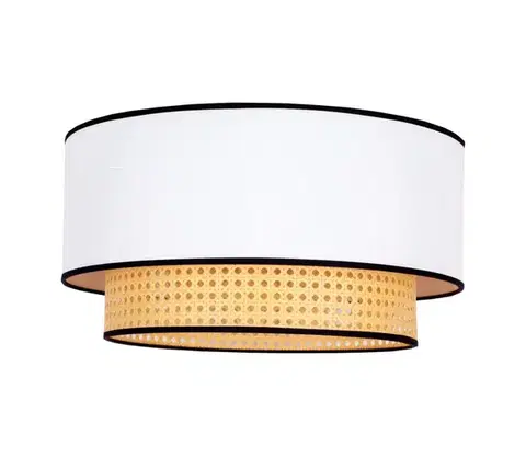 Svietidlá  - Stropné svietidlo BOHO 1xE27/15W/230V pr. 45 cm biela/ratan 84410