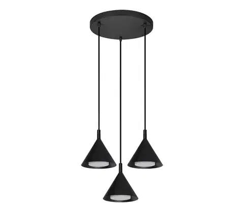 Svietidlá BRILAGI - Závesný luster na lanku CONE TRIPLE ROUND 3xGX53/15W/230V čierna WO-E14-G11-BLK-OEM