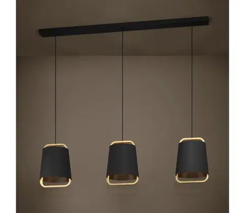 Svietidlá Eglo 390186 - Luster na lanku CAMALOZA 3xE27/40W/230V čierna 390186