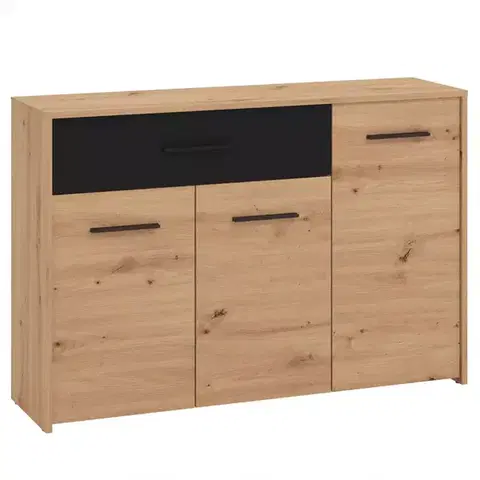 Komody do spálne Komoda Varadero artisan/čierny 3K1F 11011628