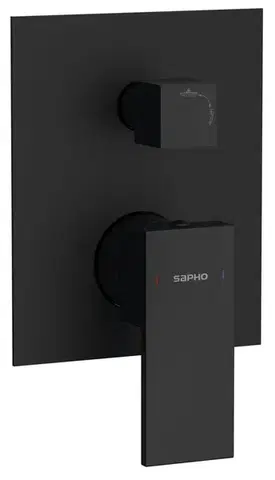 Kúpeľňové batérie SAPHO - CUBEMIX podomietková sprchová batéria, 2 výstupy, čierna mat CM042B