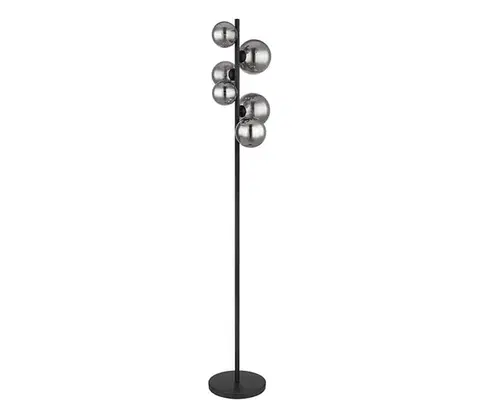 Lampy Globo 56133-6S - LED Stojacia lampa RIHA 6xG9/3,5W/230V dymová/čierna 56133-6S
