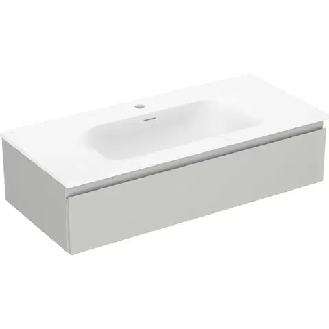 Kúpeľňový nábytok MEXEN/S - Orio kúpeľňová skrinka 100 cm s umývadlom Vela, 1 šuplík, sivá mat/biela mat 91A10-10023-1-BF62-W23M01