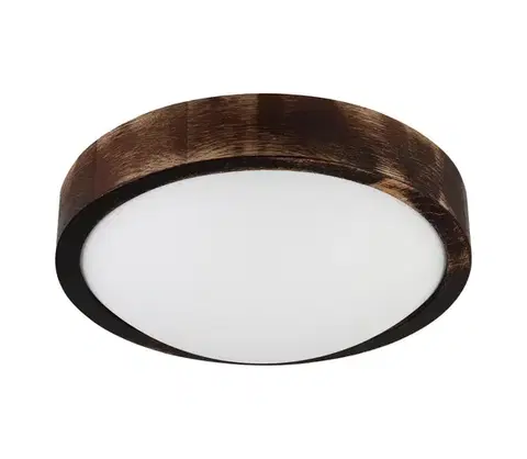Svietidlá  Stropné svietidlo OAK SMOKY SLIM 1xE27/15W/230V pr. 27 cm dub/tmavohnedá LD-PD-8.1