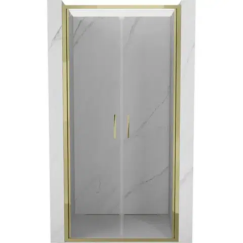 Sprchovacie kúty MEXEN - Exo sprchové dvere krídlové100, transparent, zlatá 814-100-000-50-00