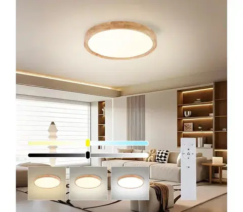 Svietidlá BRILAGI - LED stmievateľné svietidlo WOODROUND LED/30W/230V 3000-6000K priemer 40 cm + diaľkové ovládanie BRI575